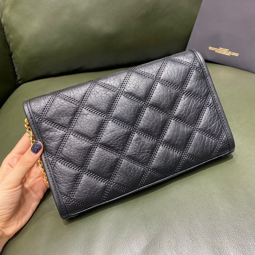 Сумка YSL-Becky из овечьей кожи с ромбовидной стёжкой и цепочкой - 1 шт.