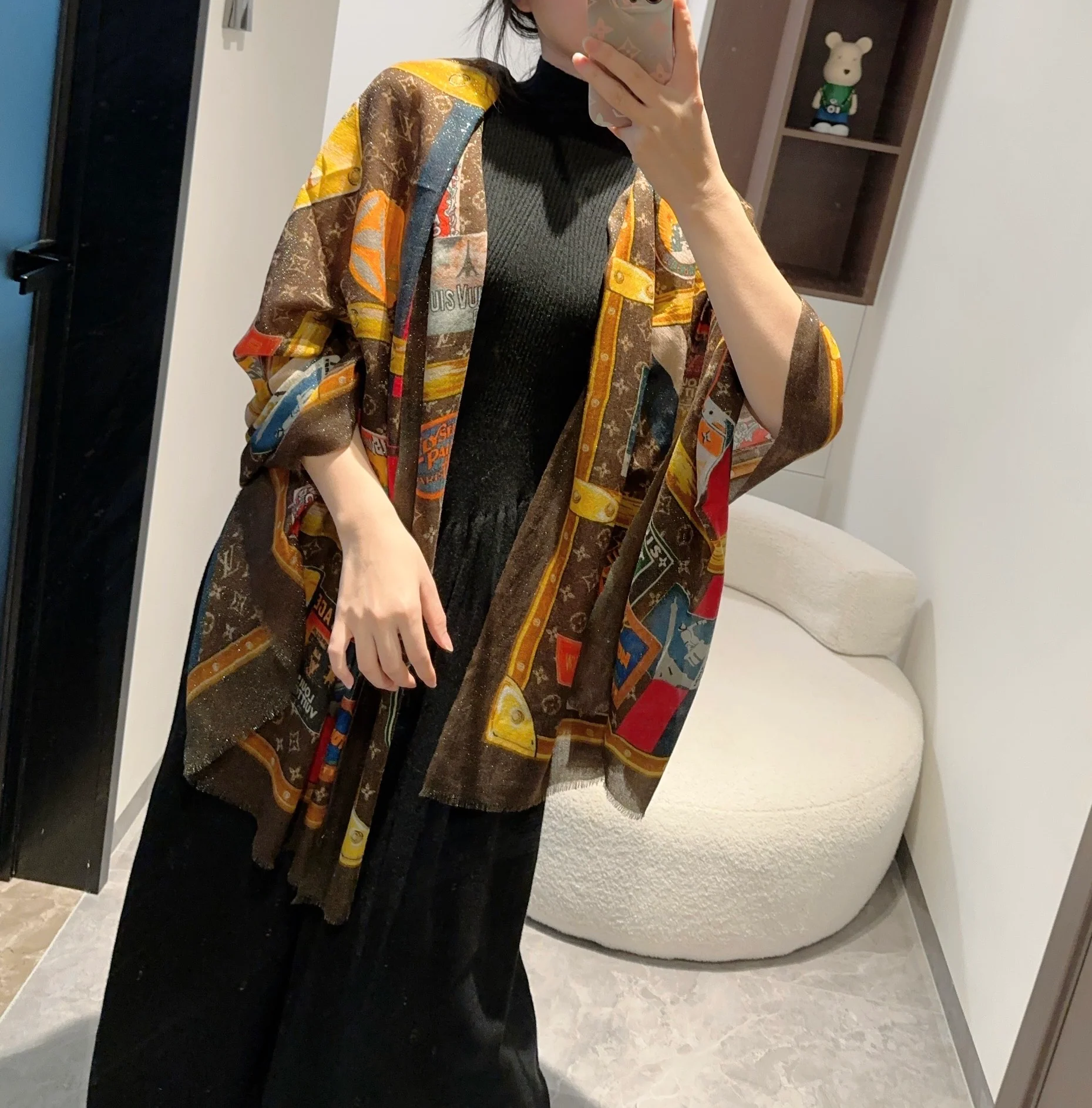 Шарф LV-2024 с буквенным узором 110-200