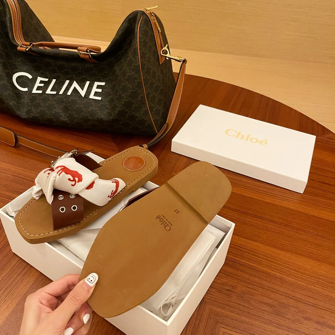 Туфли Chloe - Chloe - пряжка из плетеной ткани - тапочки