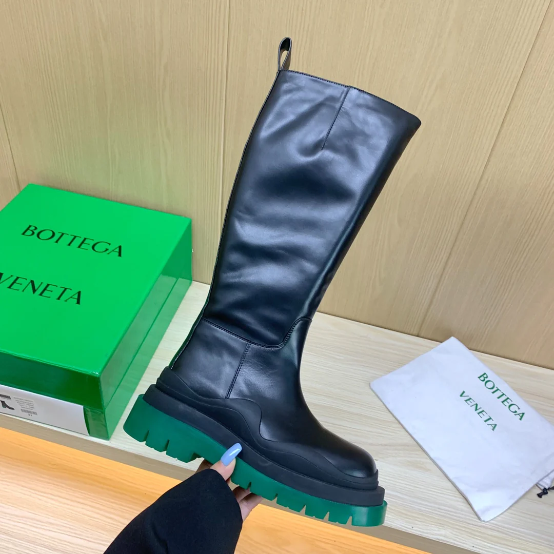 Новые высокие сапоги BV-22 осенне-зимняя коллекция - зеленая подошва
