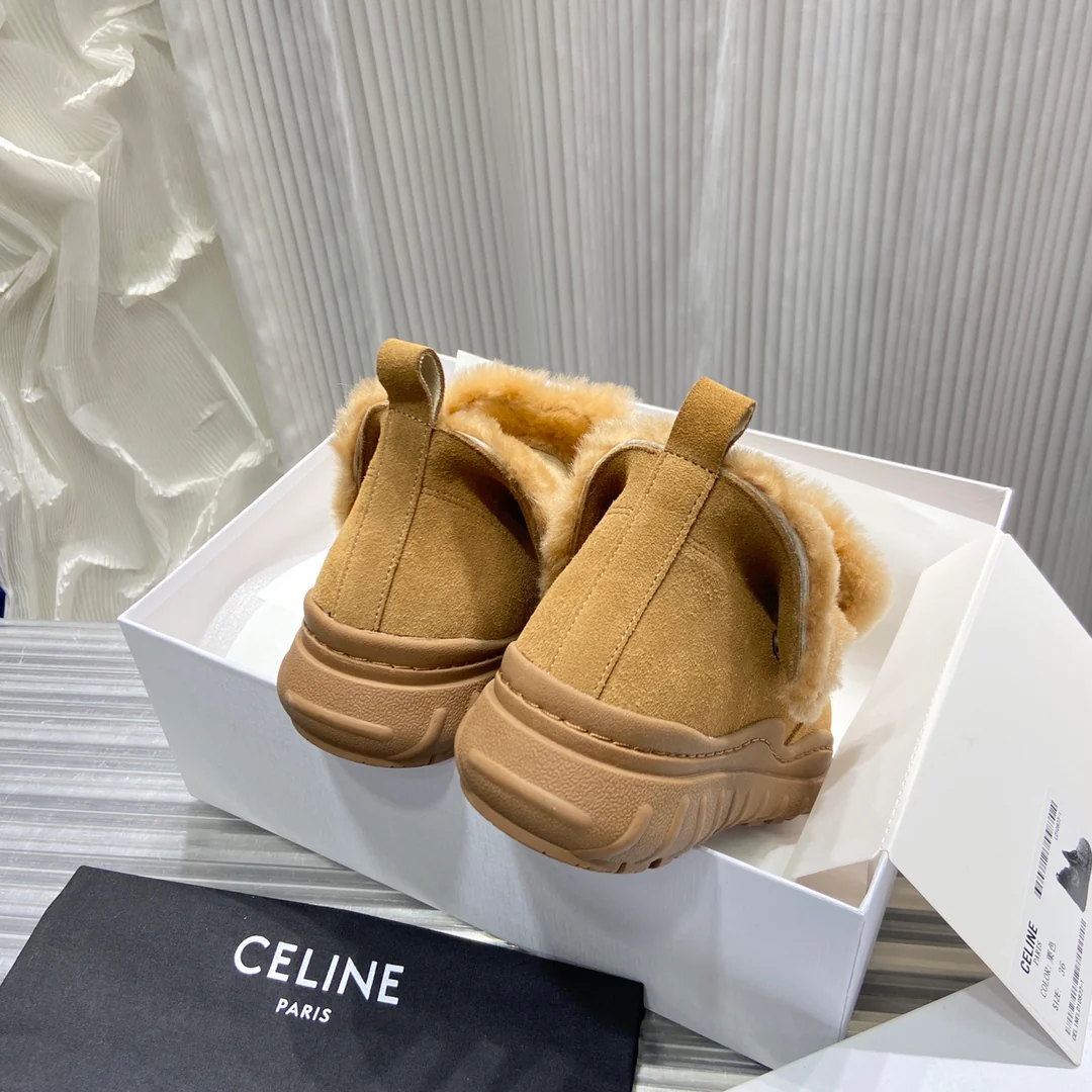 Celine - Новинка ранней весны 2022 года - Меховые зимние сапоги