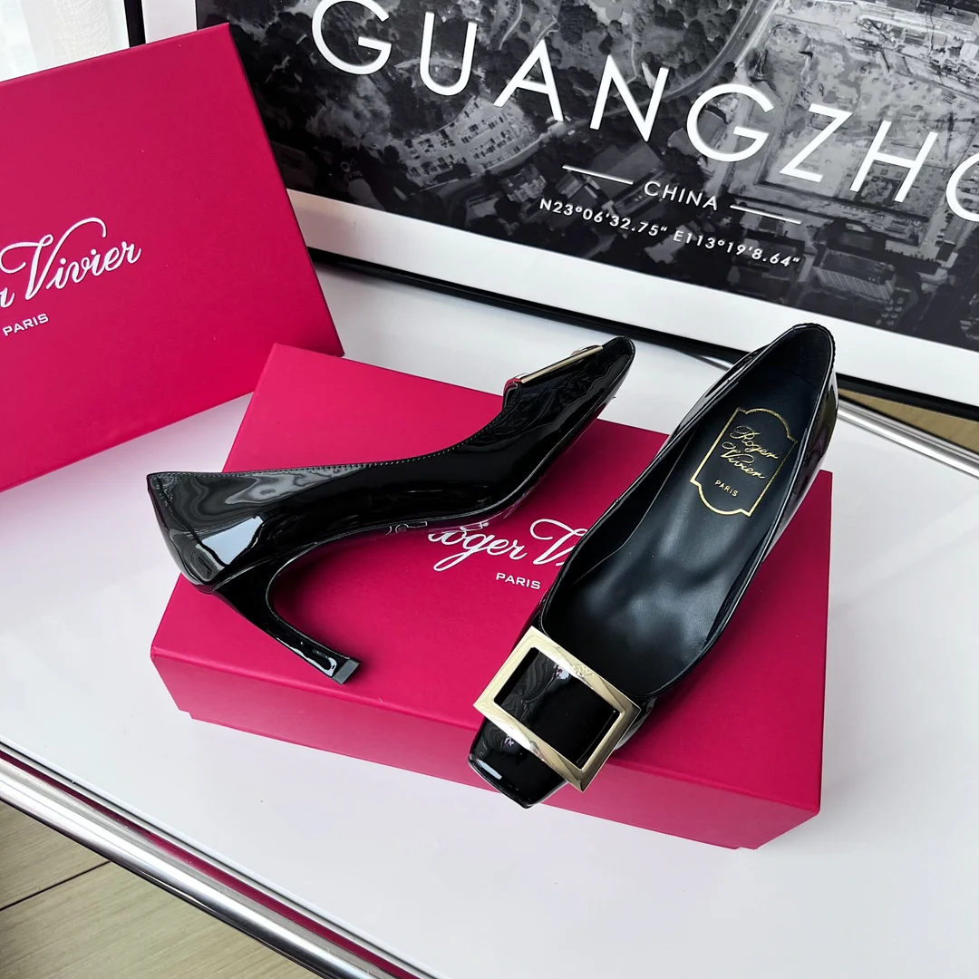 Туфли RV - классические туфли на высоком каблуке - 7-5 см - черные