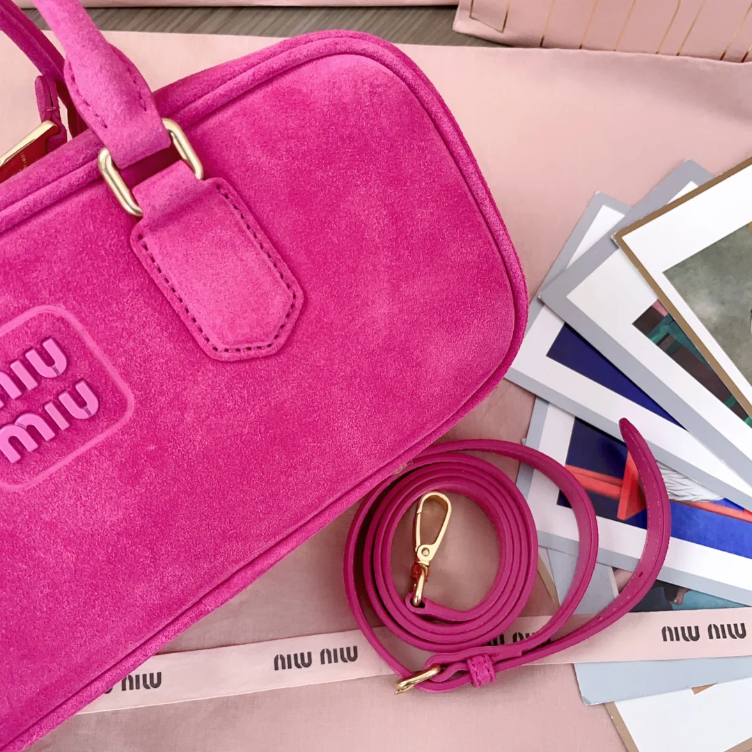 Сумка для боулинга Miu Miu-5bb148, большая, розовая.