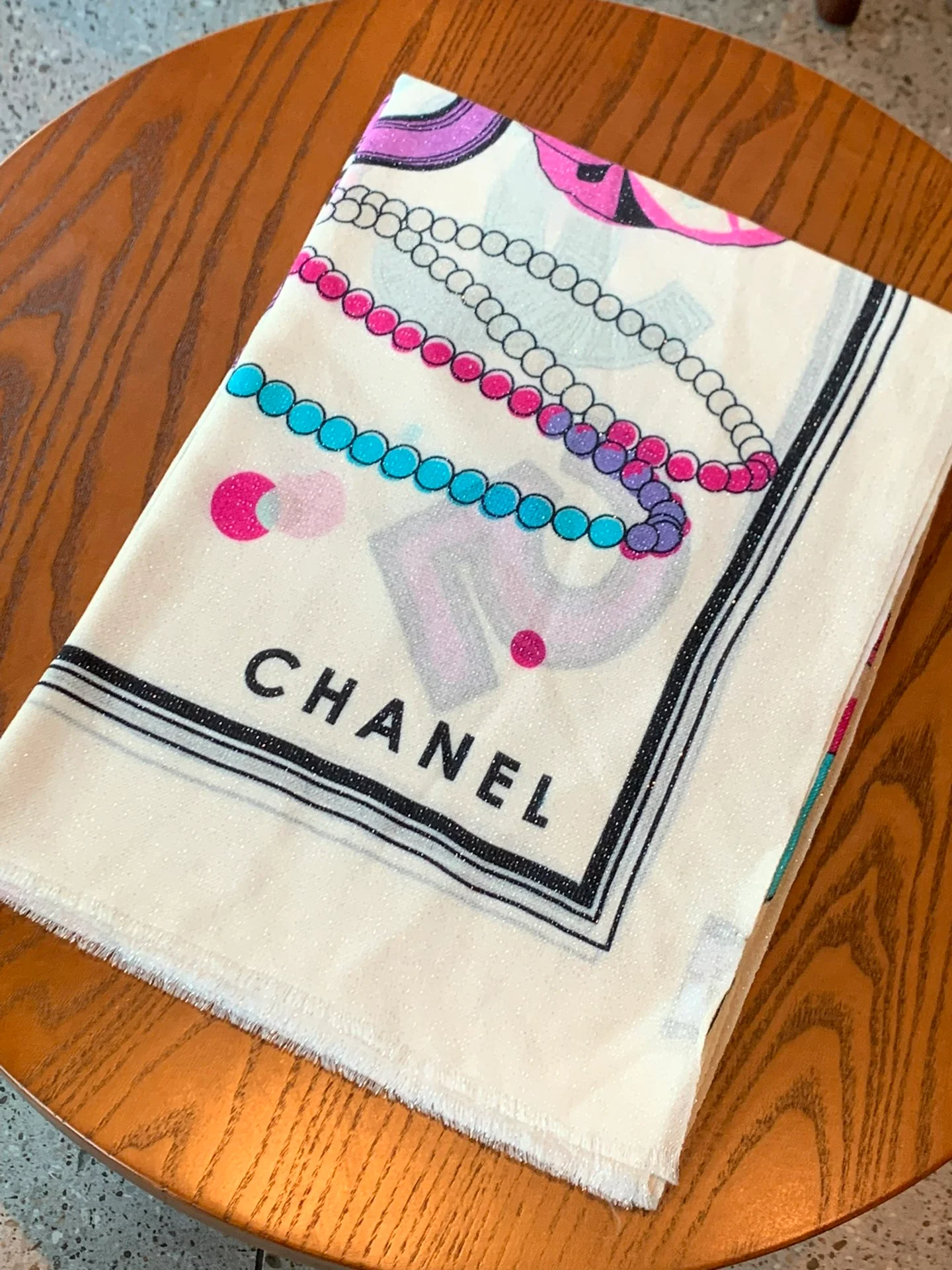 Chanel - Длинный шарф для девочек - 110-200 см - 100% высококачественный кашемир - белый