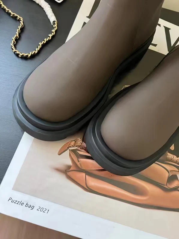 Chanel - Шерстяные сапоги для верховой езды - Коричневые