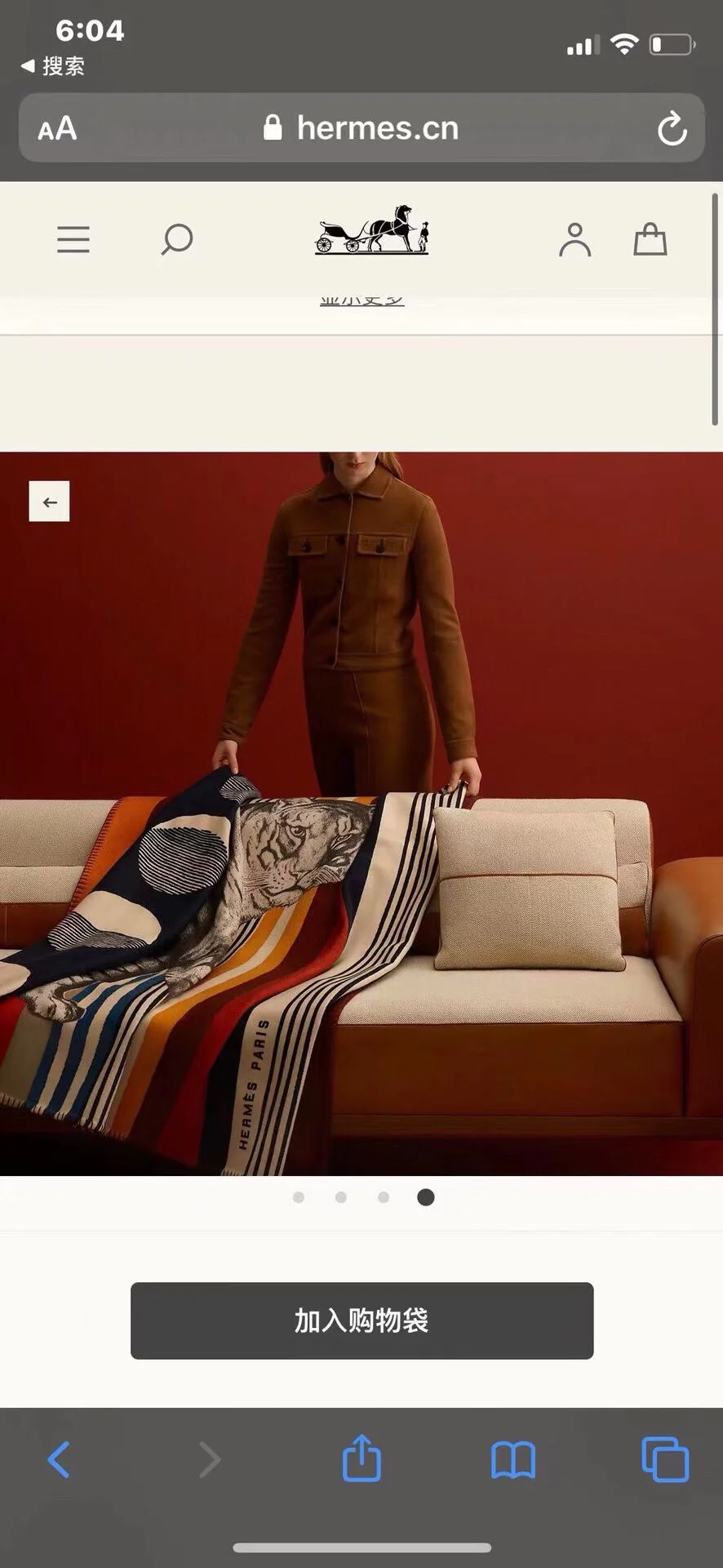 Hermes - Новое одеяло с тигром