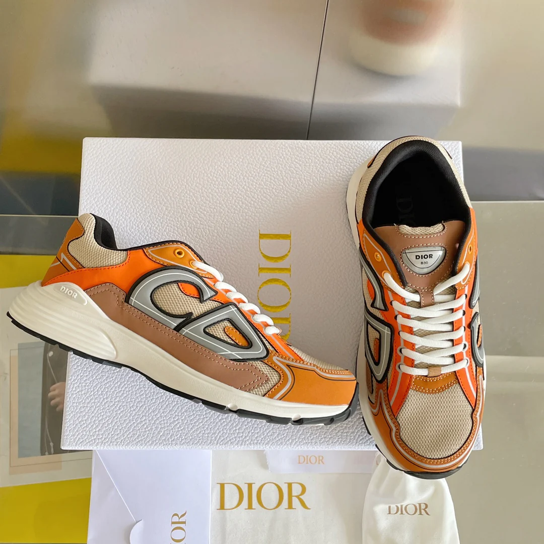 Кроссовки Dior B30 Series - Массивные - Оранжевые