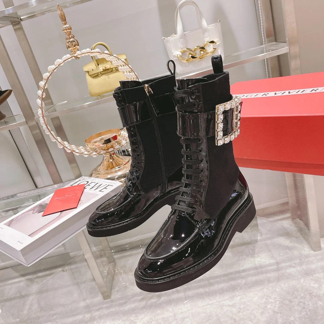 Тканевые ботинки Martin средней высоты, британского стиля, черные.