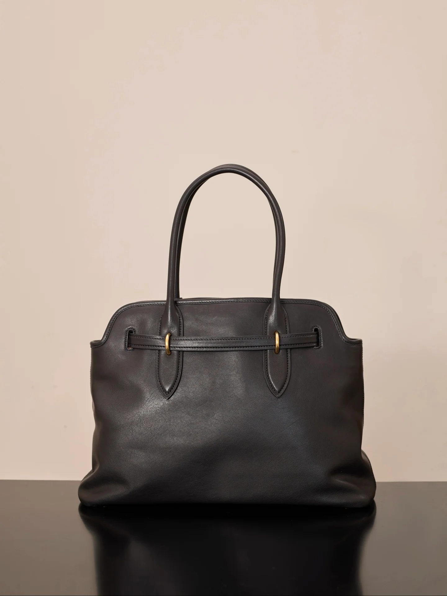 Главная - 5bg291m1580 - Кожаная сумка - Вертикальная - Черная