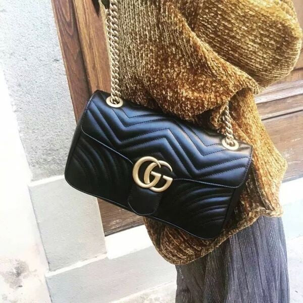 Gucci Marmont Black Medium 26cm - 26-7-5cm