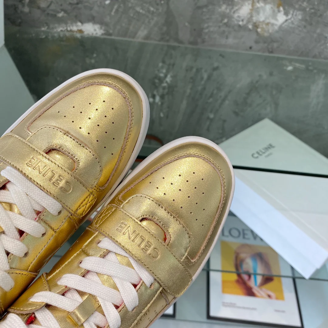 Спортивные высокие кроссовки Celine - унисекс - золотистые