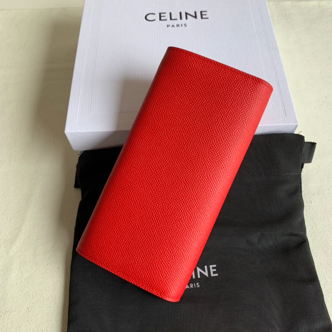 Кошелек-книжка Celine с принтом ?Красная пальма?