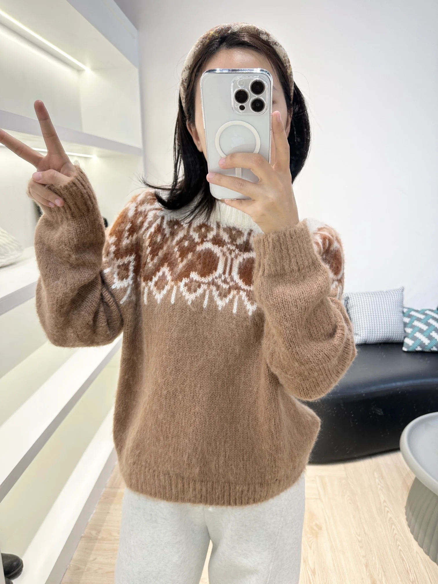 Свитер Celine-2403 Triumph из мохера с ромбовидным узором