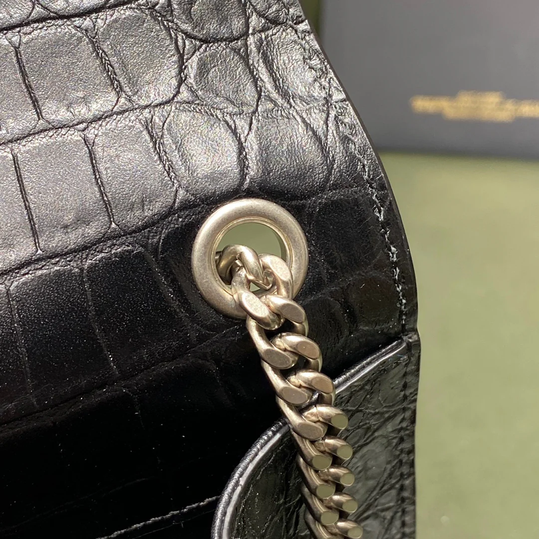 Сумка YSL-kate с цепочкой и крокодиловым принтом