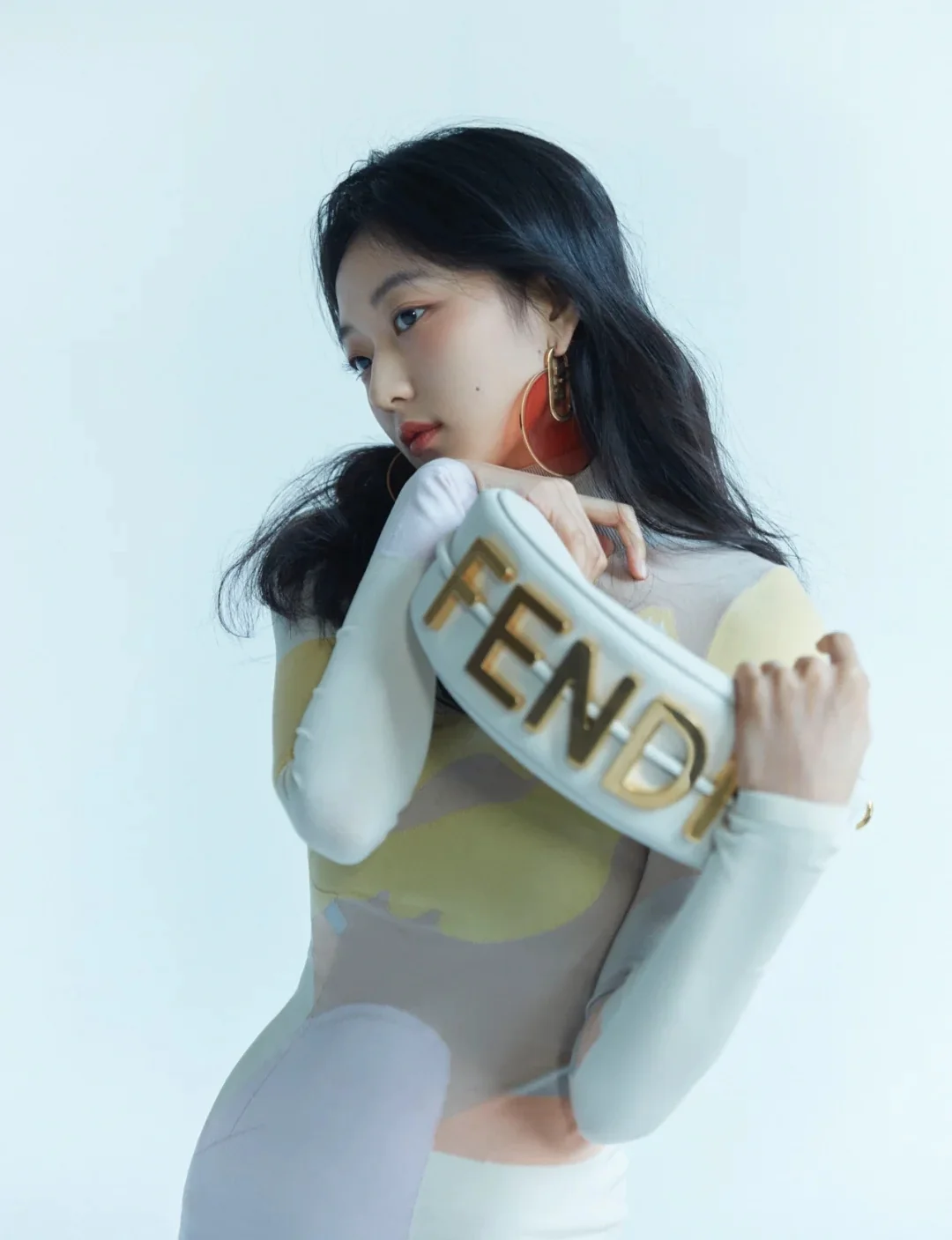 Fendi-fendigraphy - Маленькая белая кожаная сумка под мышку