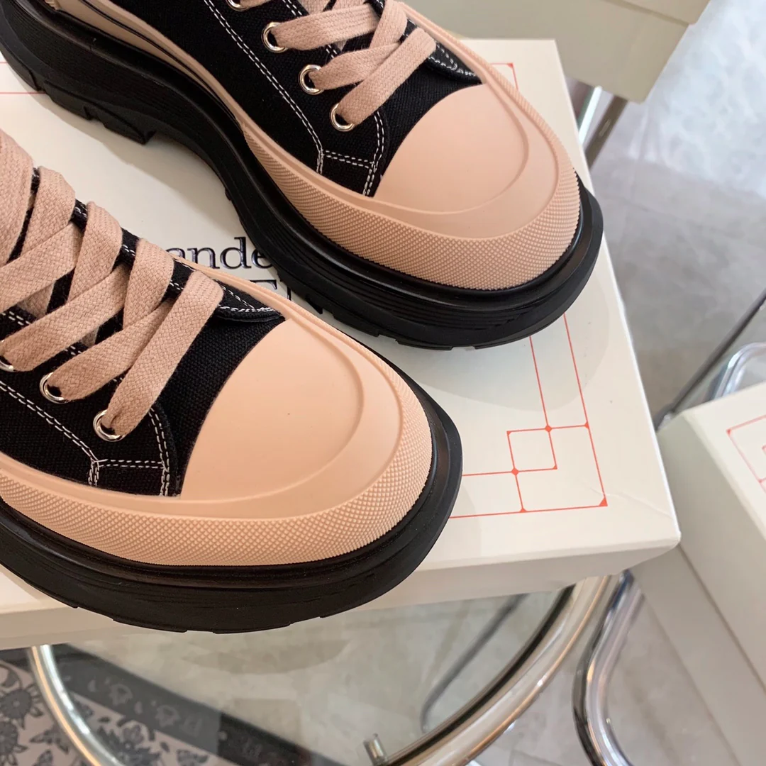 высокие парусиновые туфли на платформе McQueen