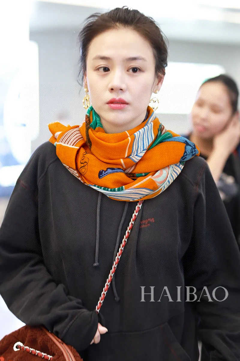 Шарф Hermes в стиле поп-арт с изображением лошади - 110 см x 200 см - 100% высококачественный кашемир - оранжевый