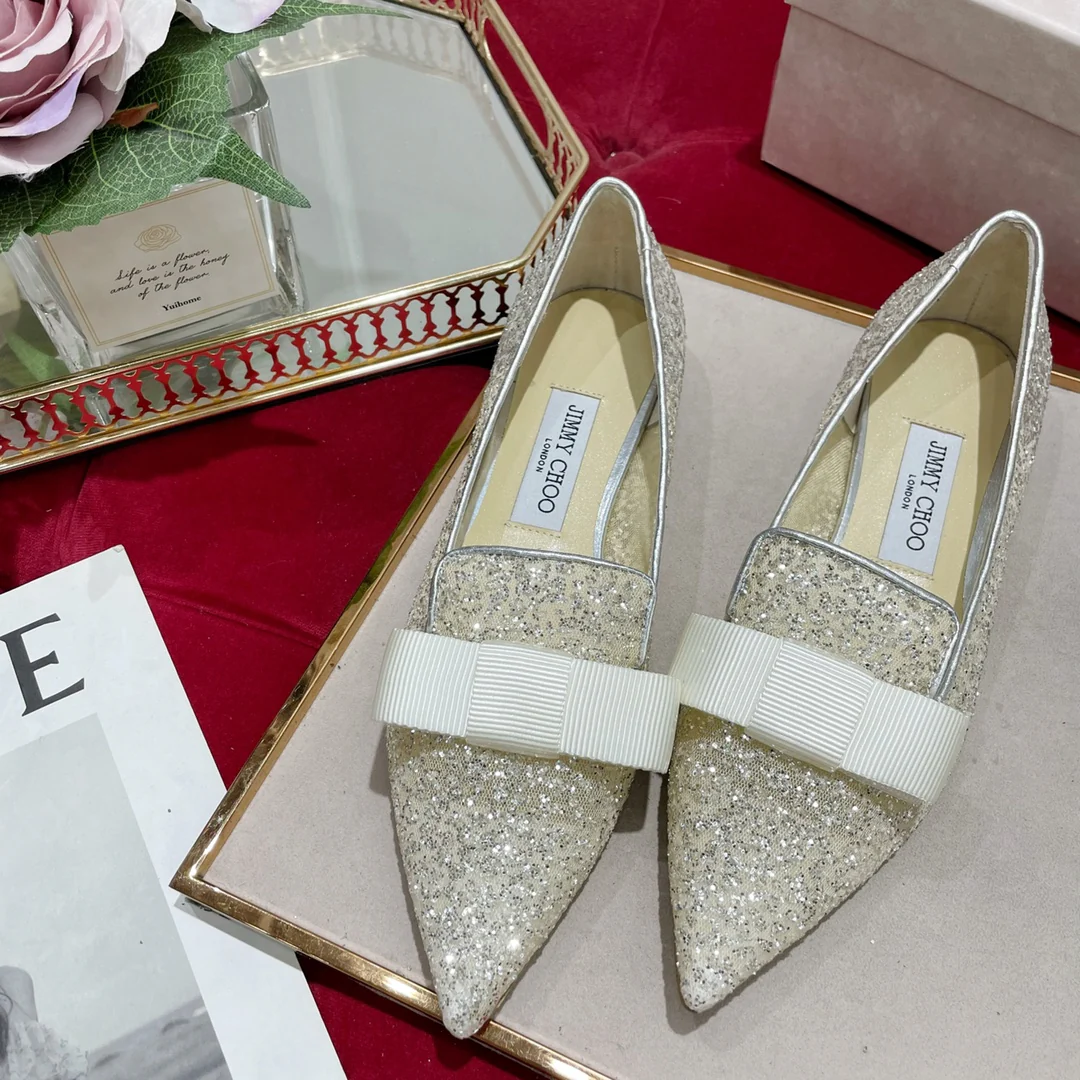 Джимми - Галстук-бабочка - Туфли с острым носком - Туфли на плоской подошве