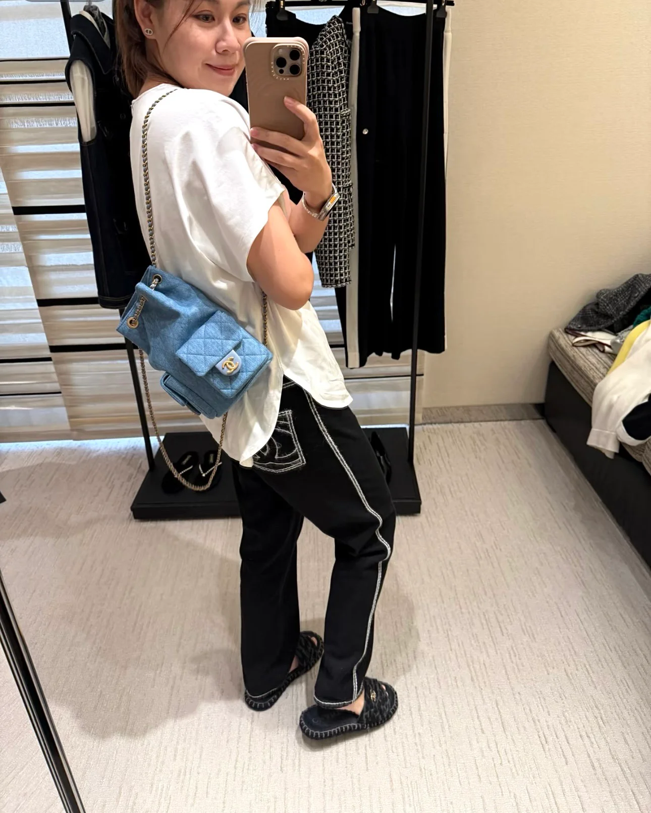 Рюкзак Chanel с двумя карманами - синий