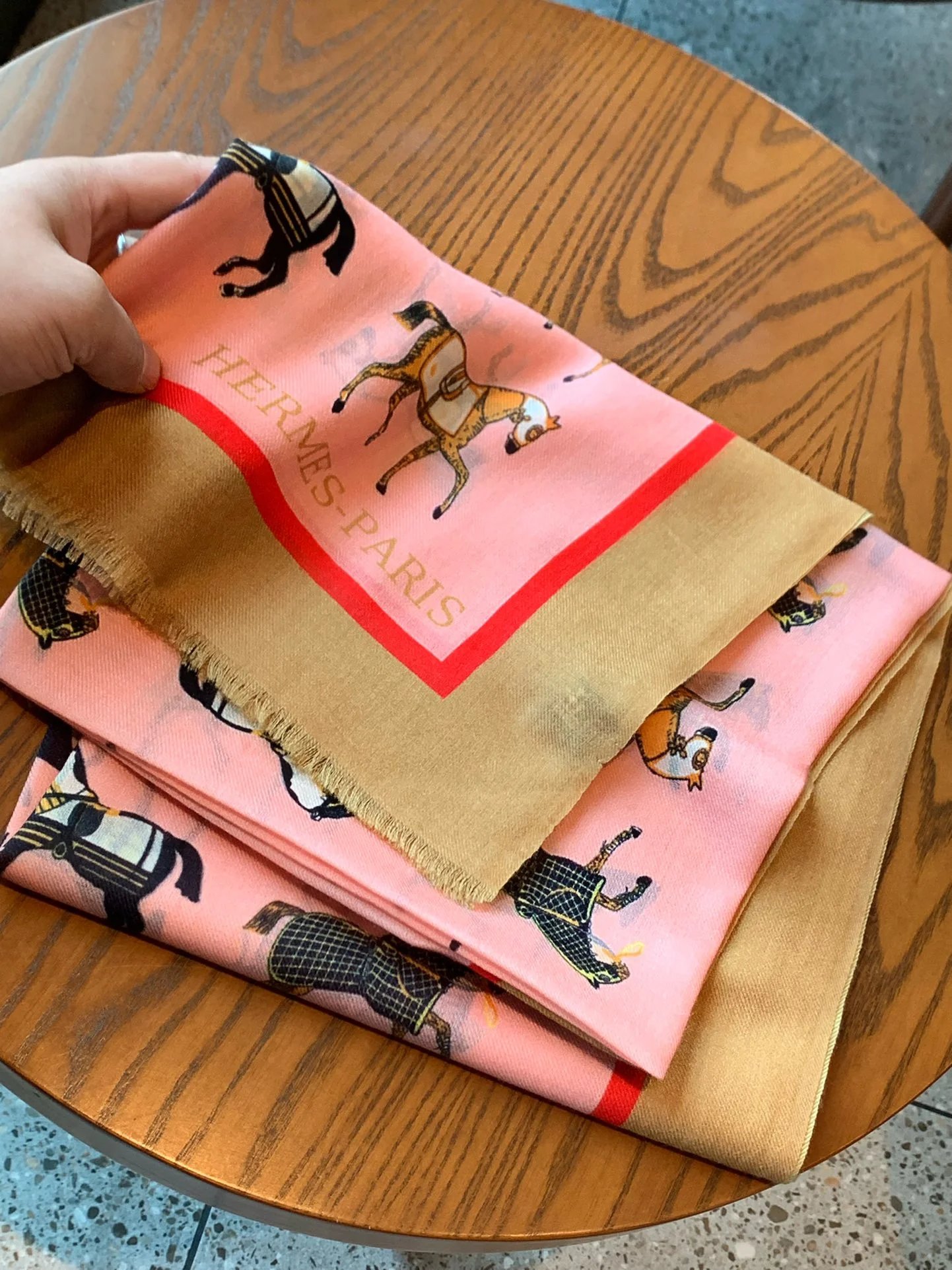 Hermes - Кашемировый длинный шарф премиум-класса, 100-200 см - Розовый