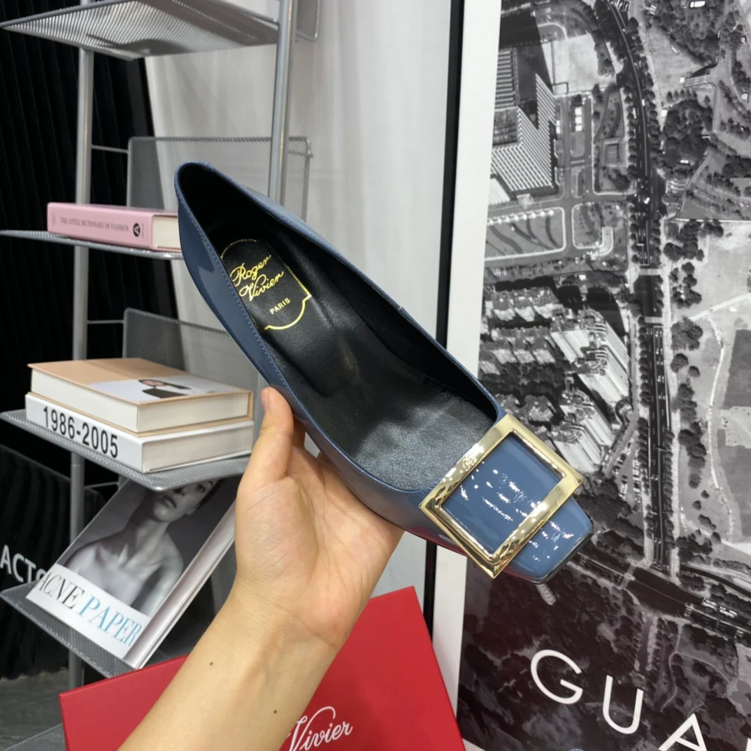 Каблук-банан RV-7-5 см - Туманно-голубой