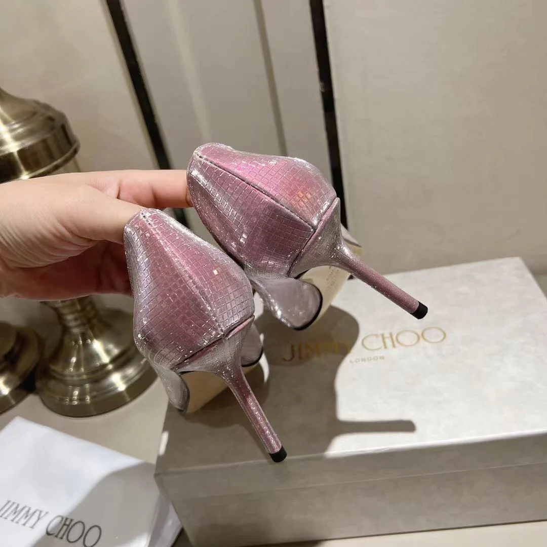 Туфли на высоком каблуке Jimmy Paris Window Custom-Made Bling-Bling High Heels - 8-5 см - розовые