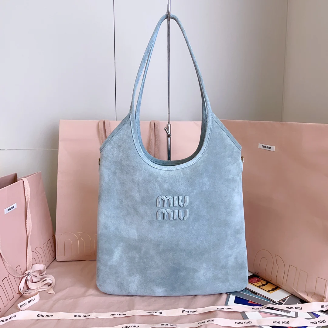 Сумка-тоут Miu Miu 5bg231 из замши - синяя