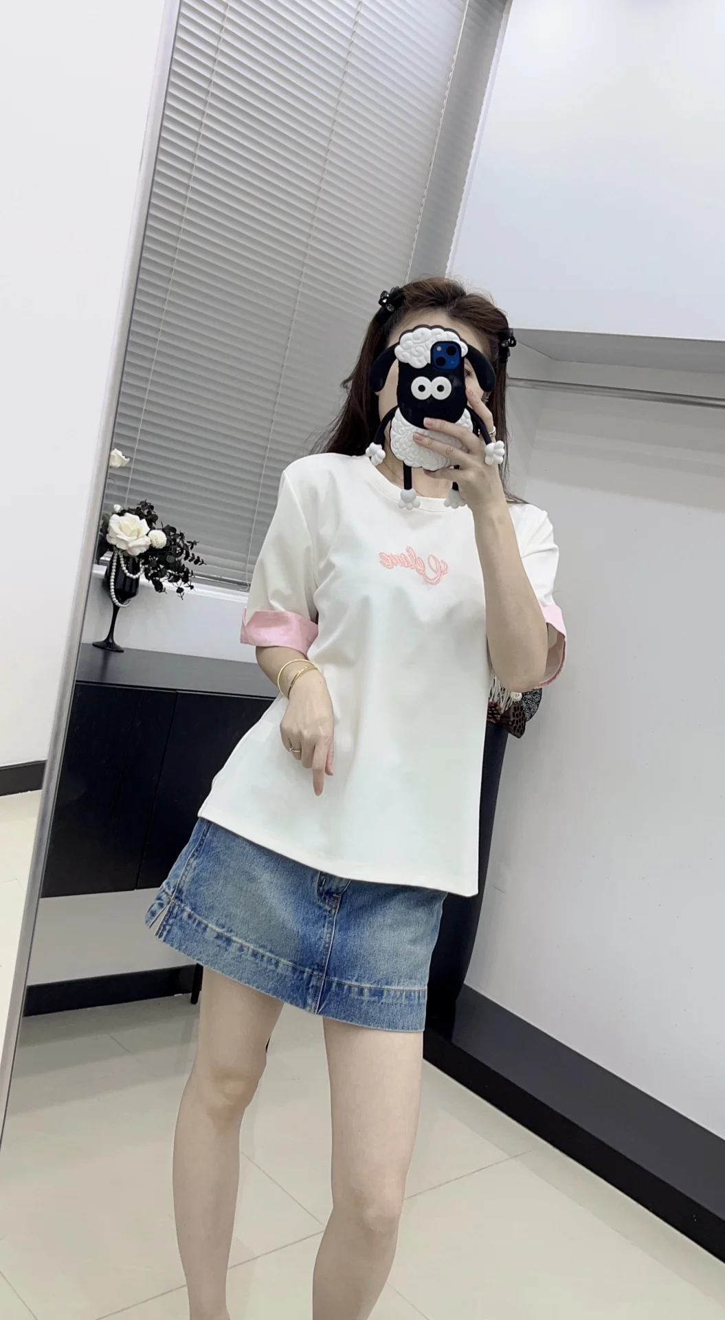 Футболка Celine 2404-24 New Sweet Color Block Tee - белая