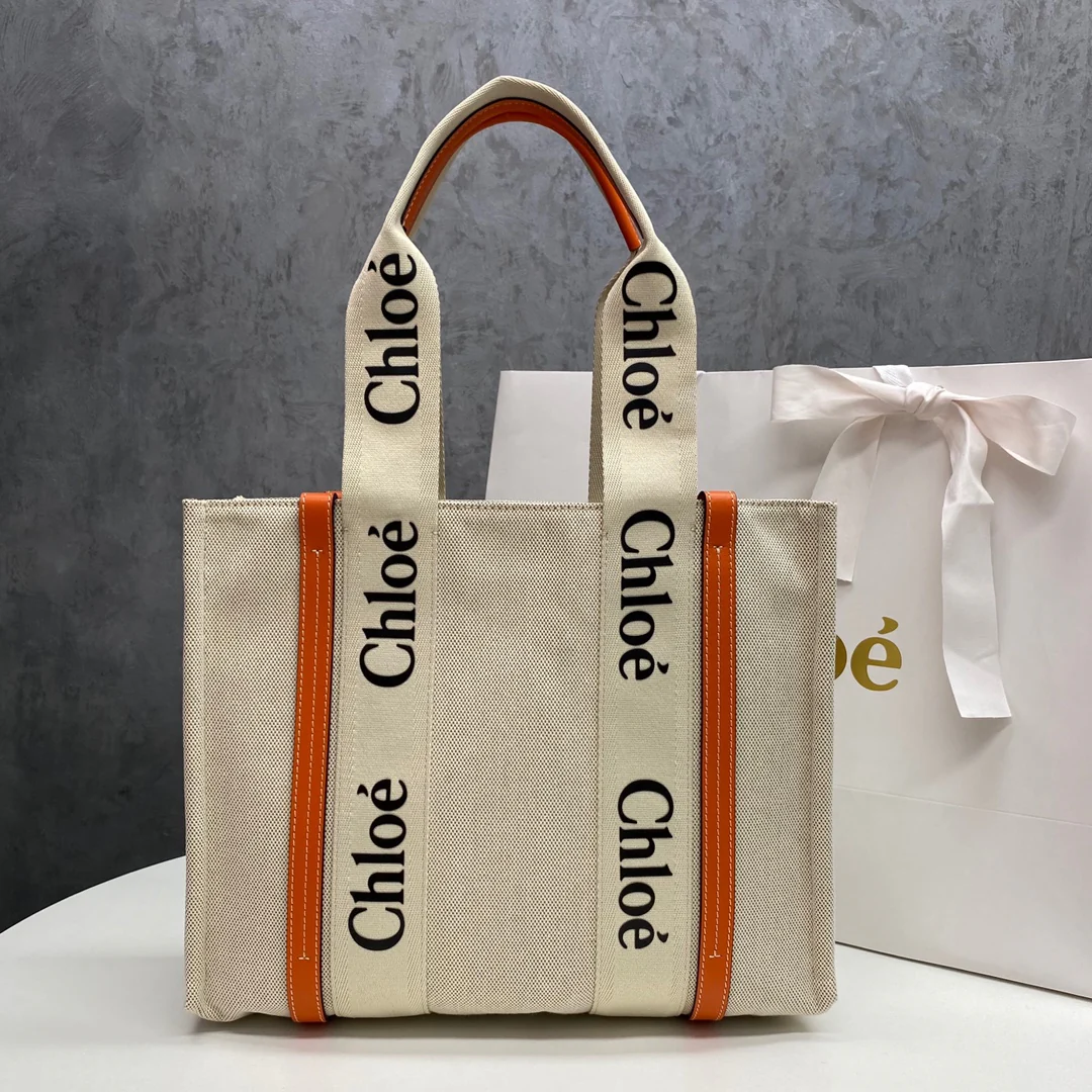 Сумка-тоут Chloe Woody - Средний размер - Оранжевая