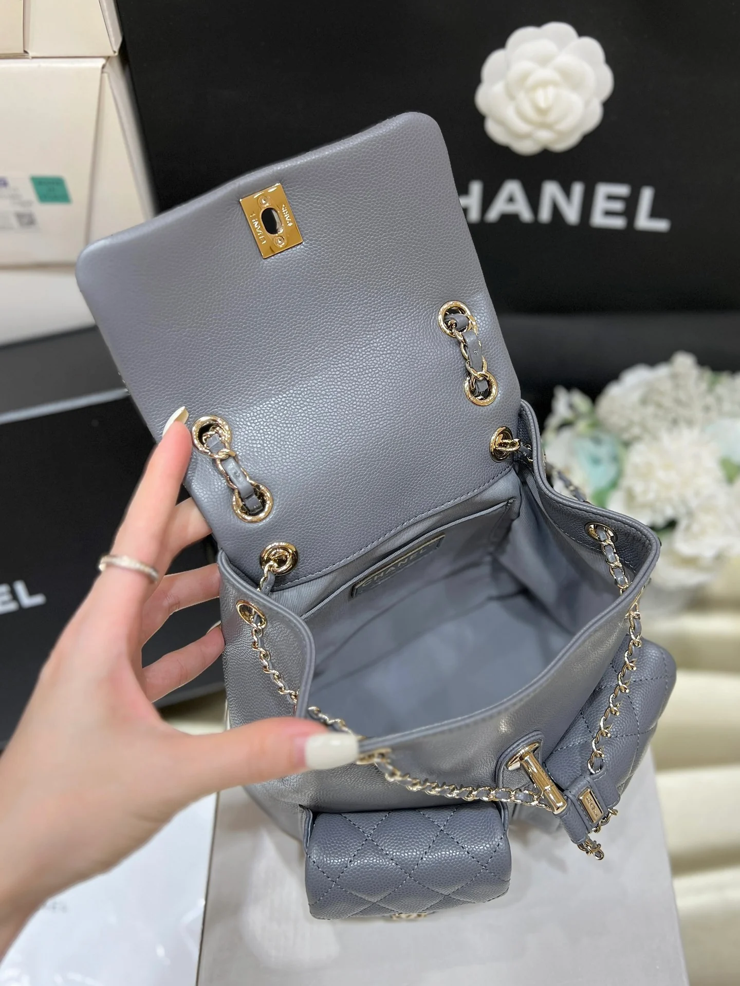 Рюкзак Chanel-Duma Frog — серый