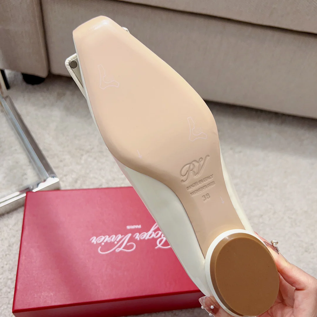 Туфли RV - туфли на каблуке со стразами и кристаллами - бежевые