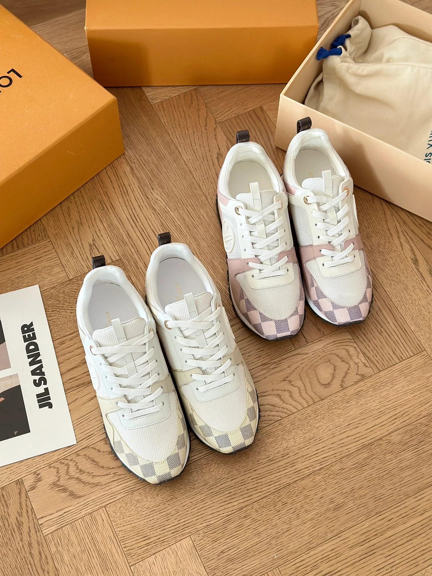 Кроссовки LV Runaway - клетчатый абрикосовый цвет