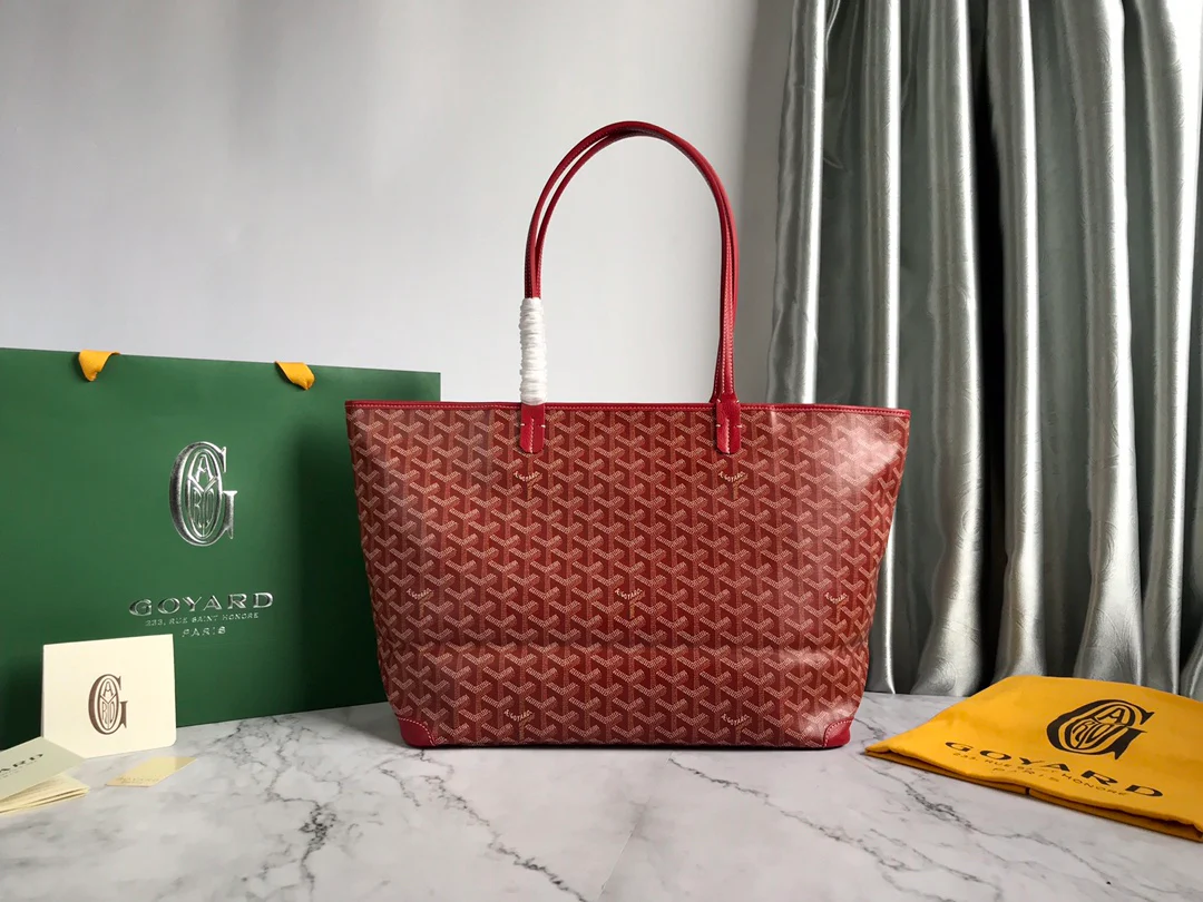 Большая сумка-тоут Goyard на молнии - красная