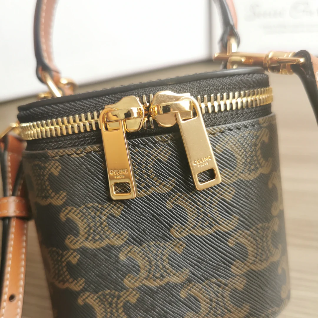 Сумка-коробка Celine с монограммой - коричневая