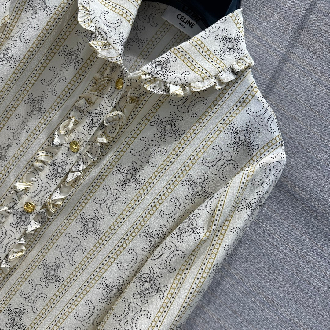 Новинка сезона весна/лето 2024 от Celine: шелковая рубашка в стиле французской элегантности.