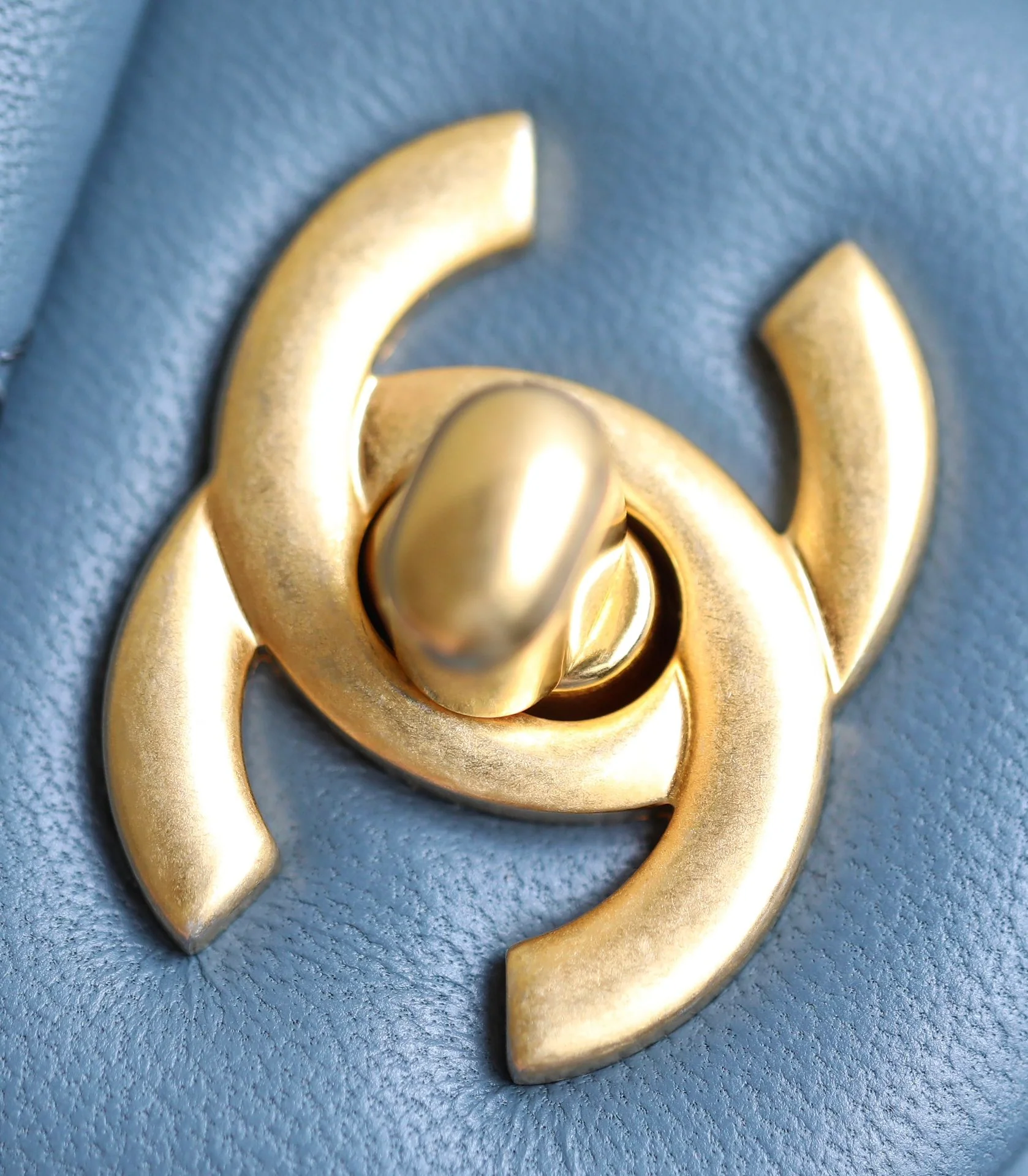 Chanel - CF Golden Ball Square Fat Man - Denim Blue