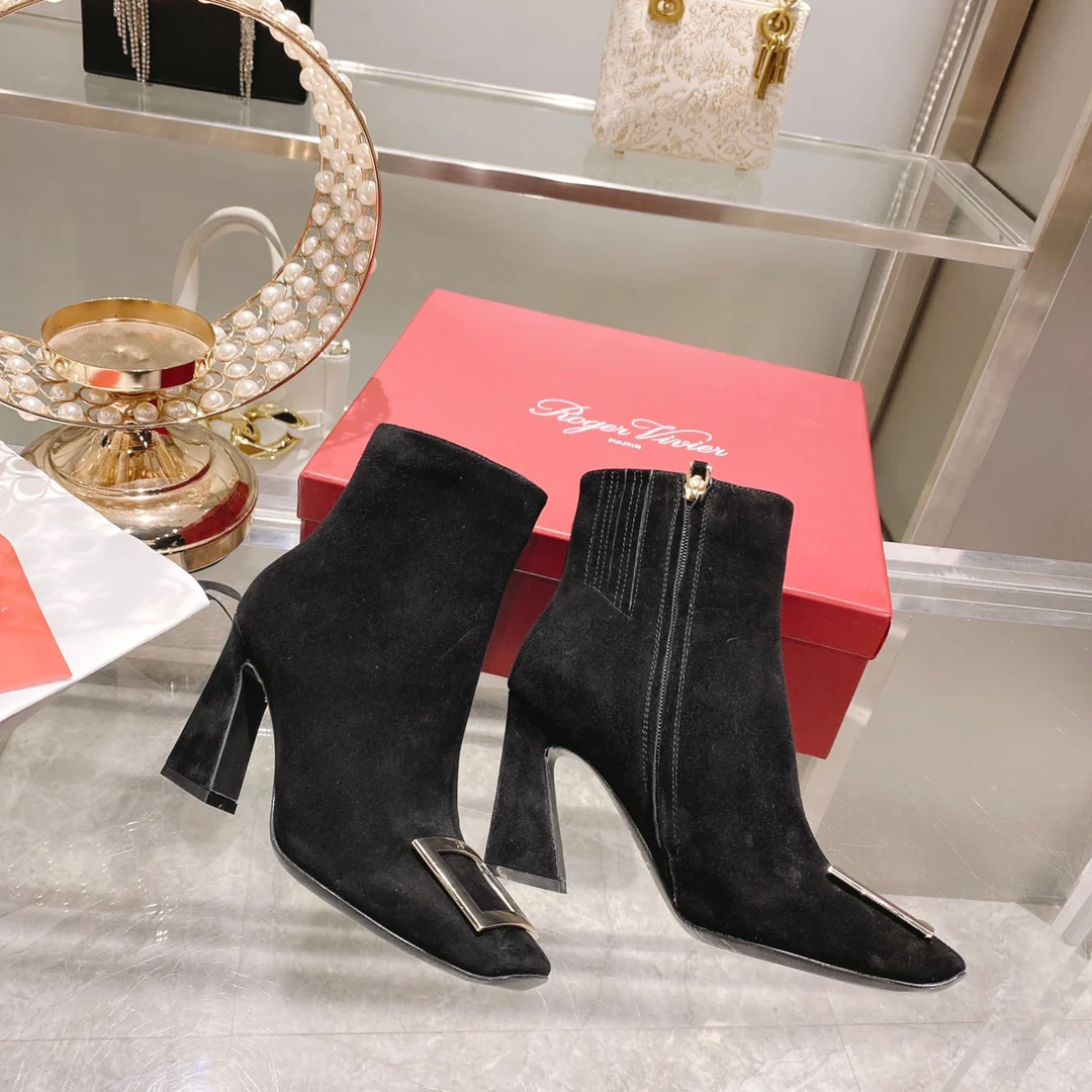 Обувь RV - Новинка осени 2022 - Металлизированные ботильоны с квадратным носком