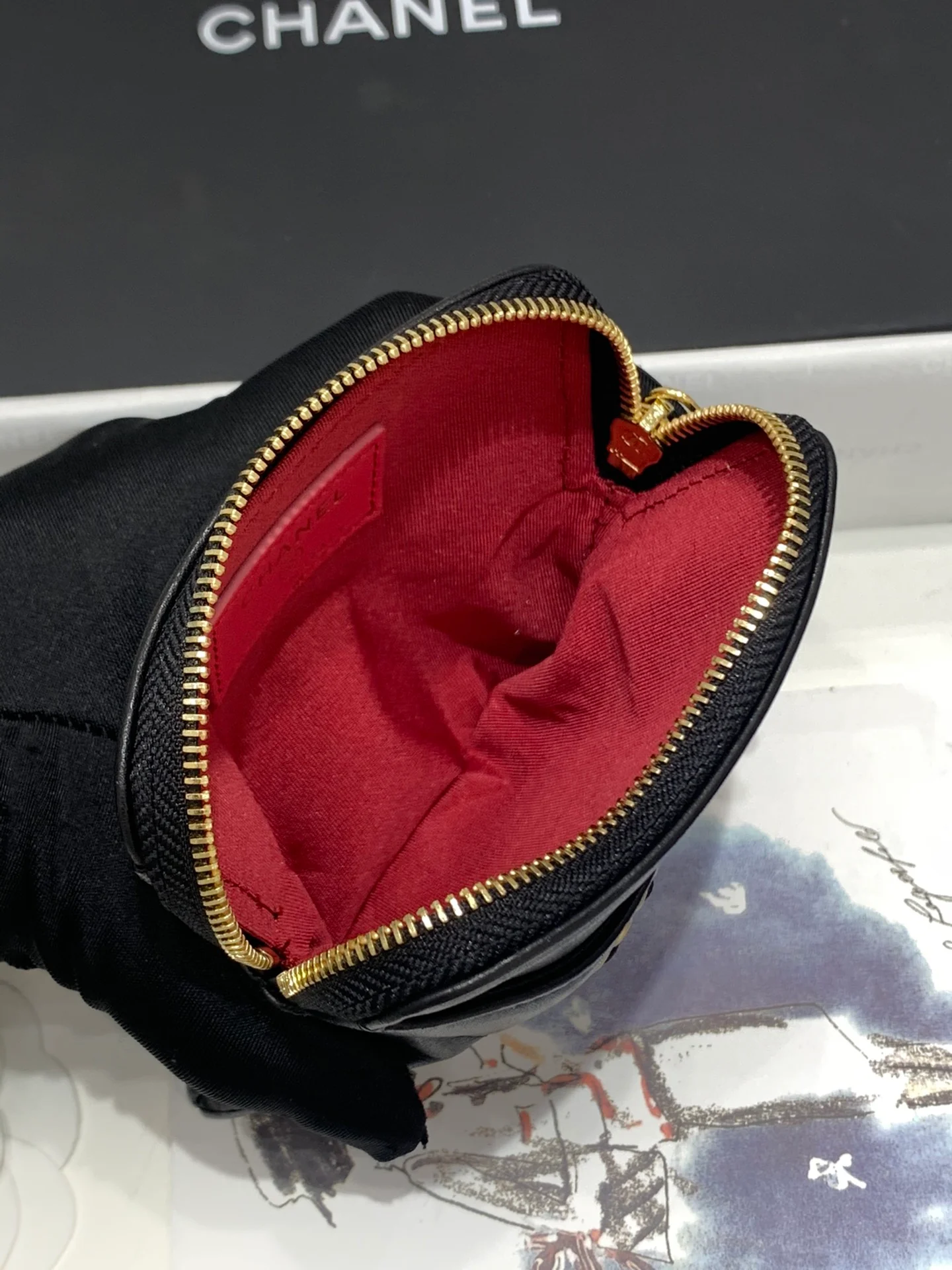 Кошелек Chanel 19 Series - Toast на молнии - черный