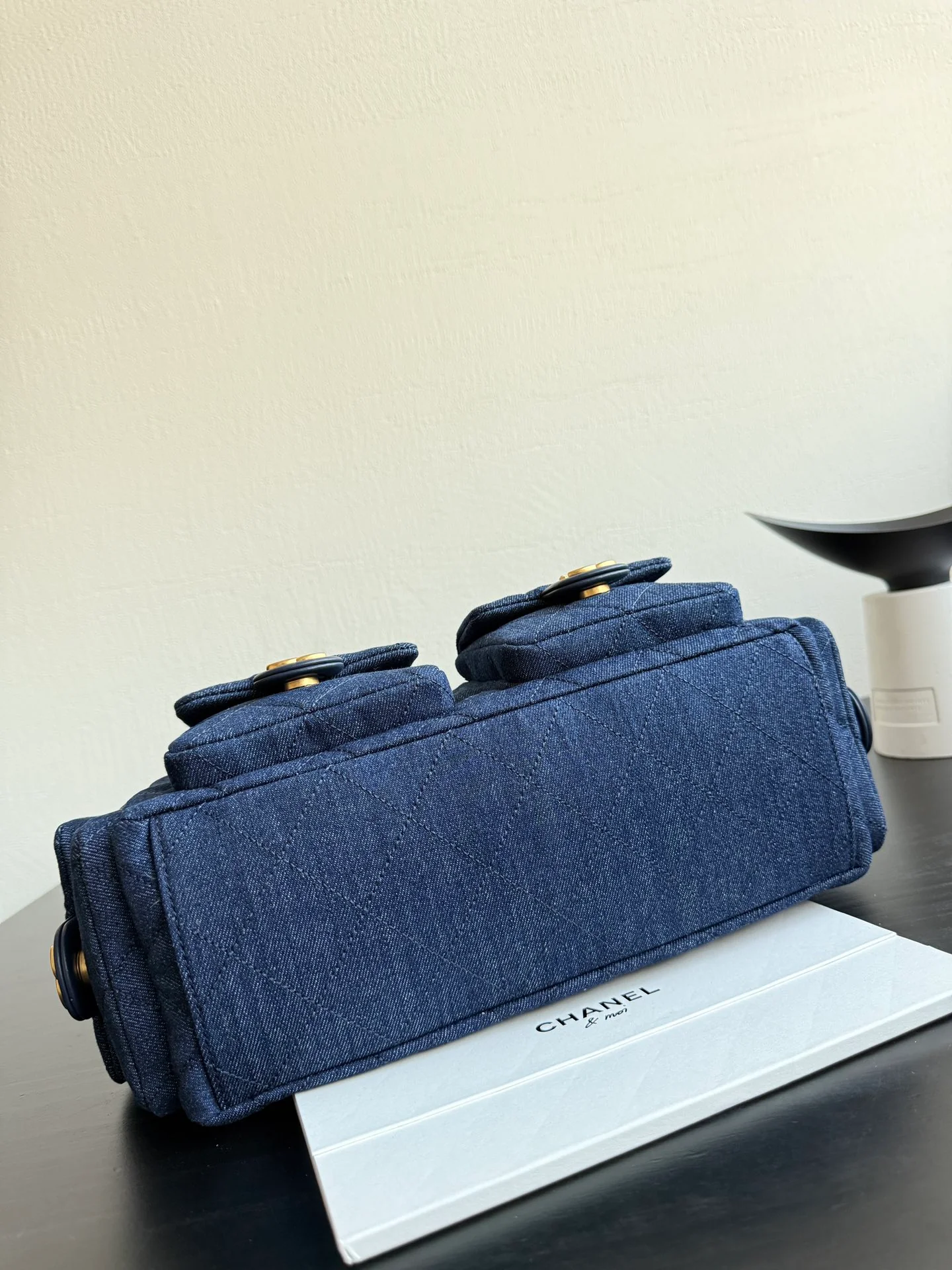 Chanel 25 Chobo Denim Small - Темно-синий