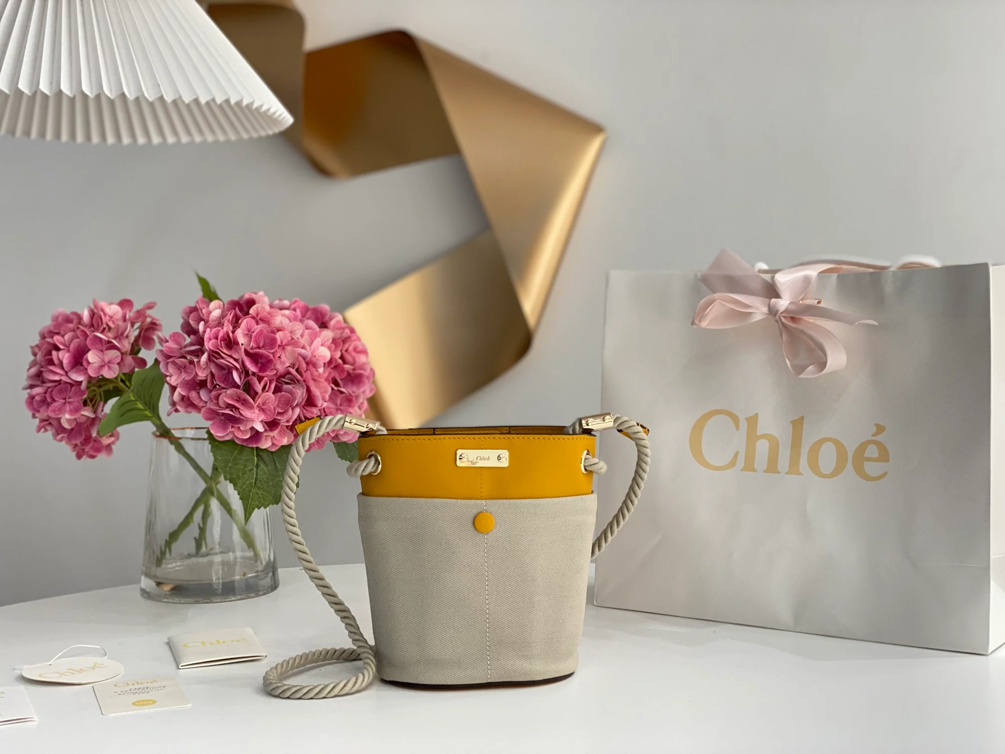 Сумка-ведро Chloe-key - желтая