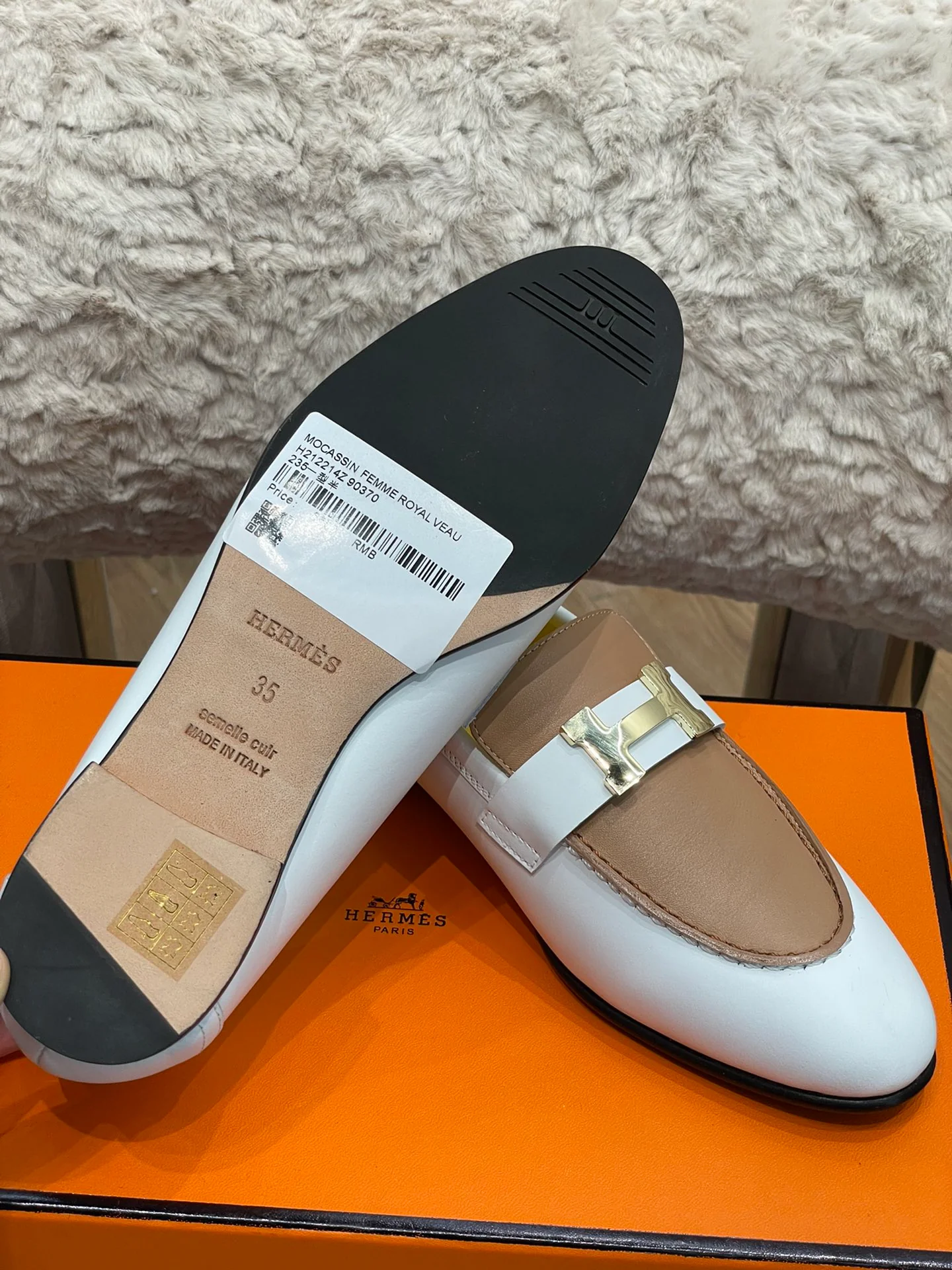 Классические лоферы Hermes с закругленным носком - 1