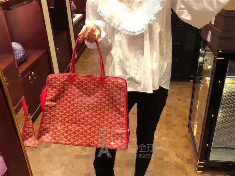 Маленькая складная холщовая сумка Goyard - красная