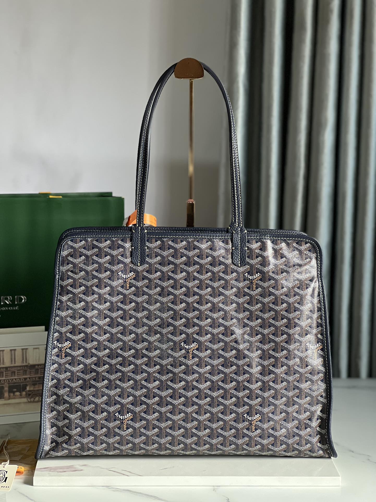 Маленькая складная холщовая сумка Goyard - черная