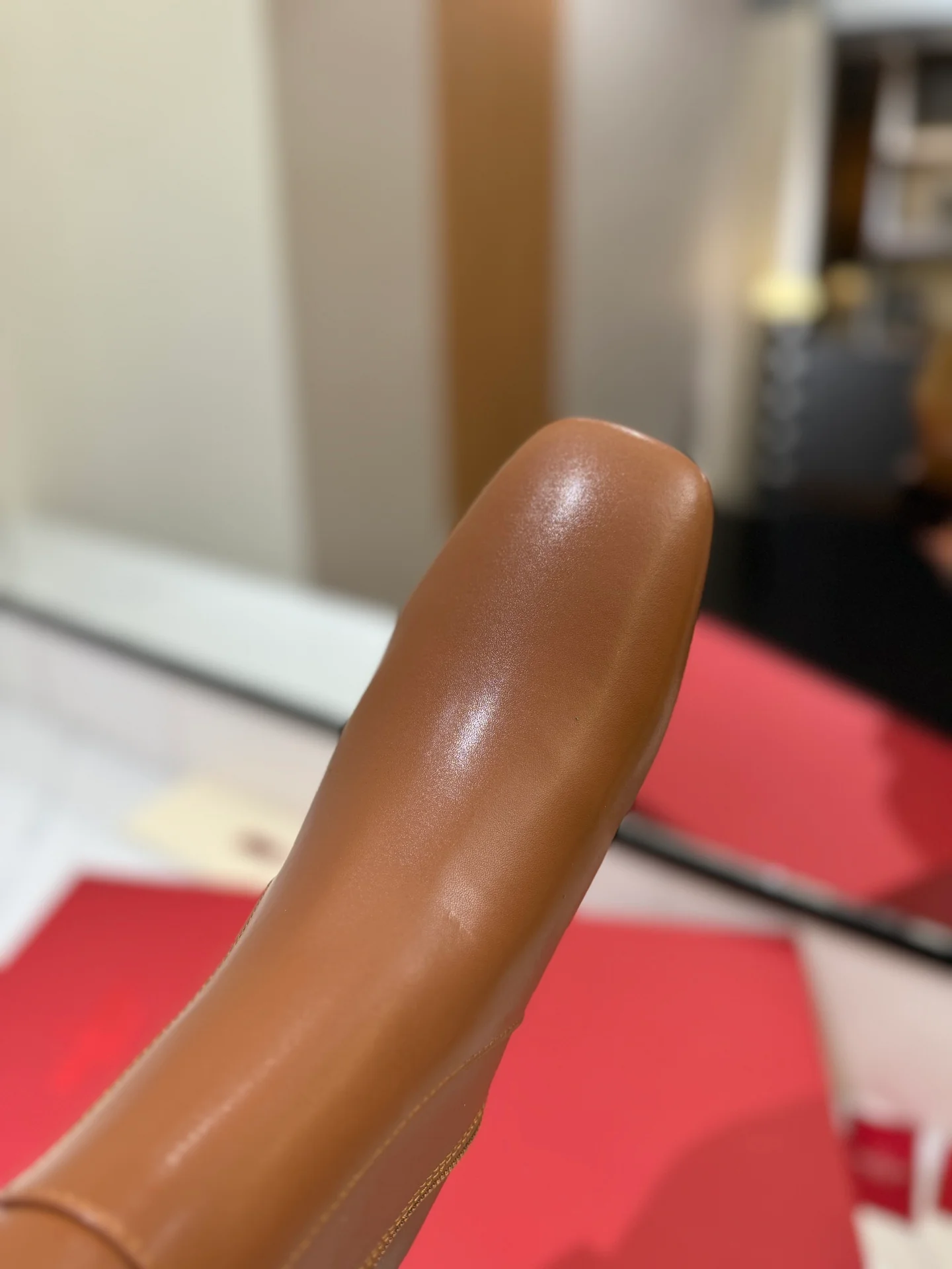 Кожаные сапоги Valentino 2024 - Кофейно-коричневый