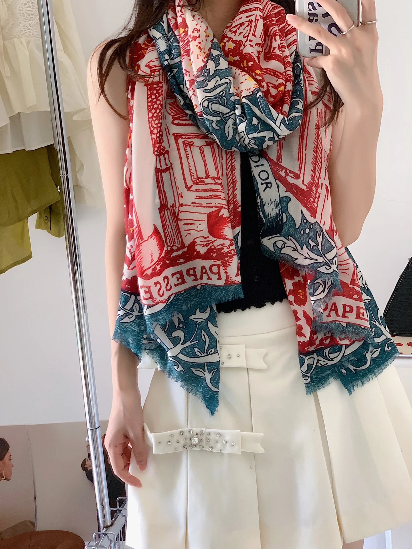 Шарф Dior с цветочным принтом - 100-200 см - 100% - Кашемир высшего качества