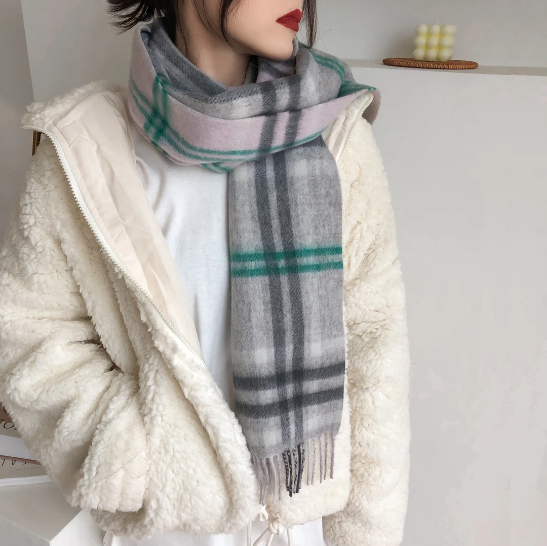 Классический кашемировый клетчатый шарф Burberry - 25 см - 190 см