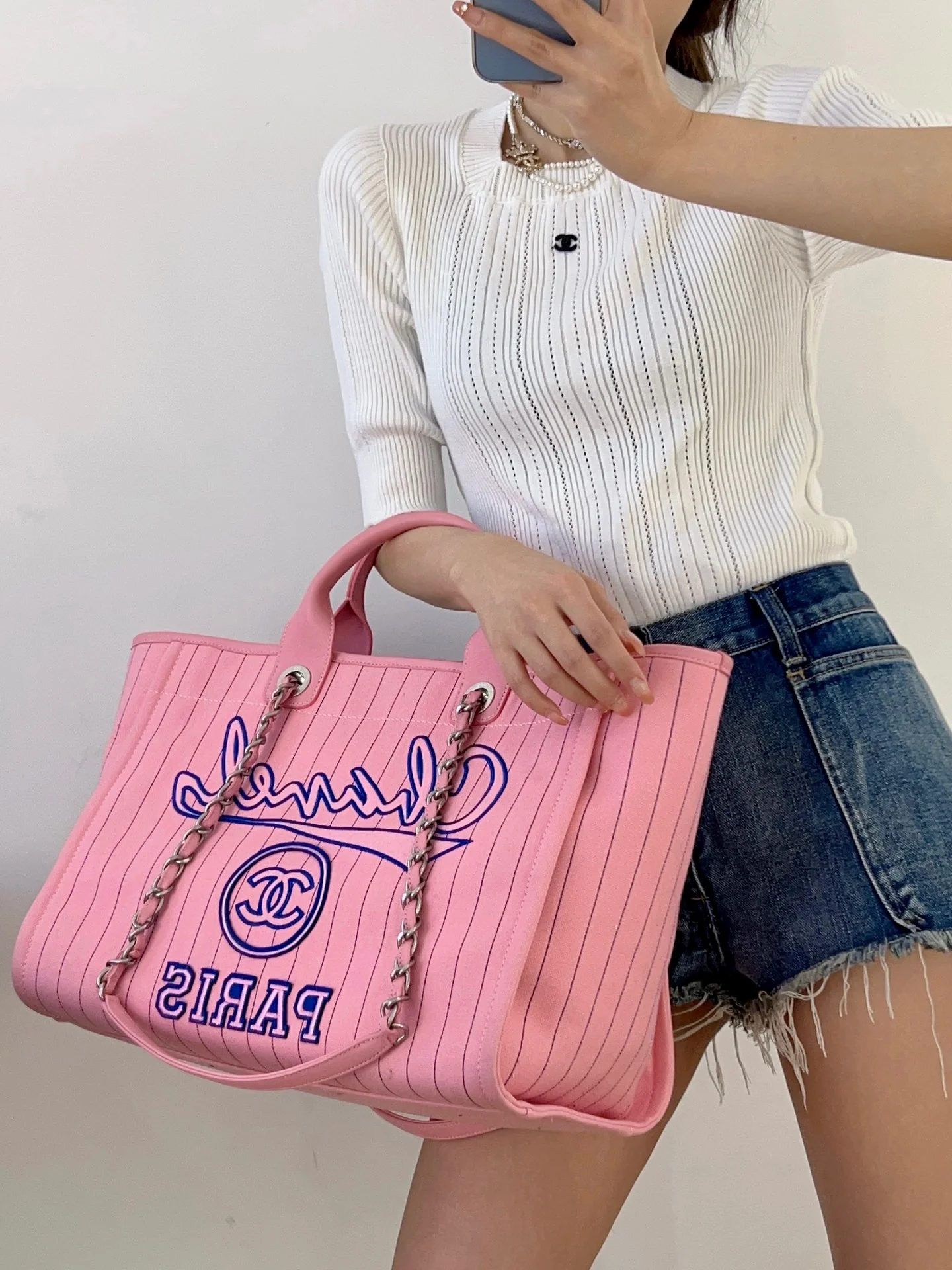 Chanel 23p Розовая сумка для покупок Пляжная сумка