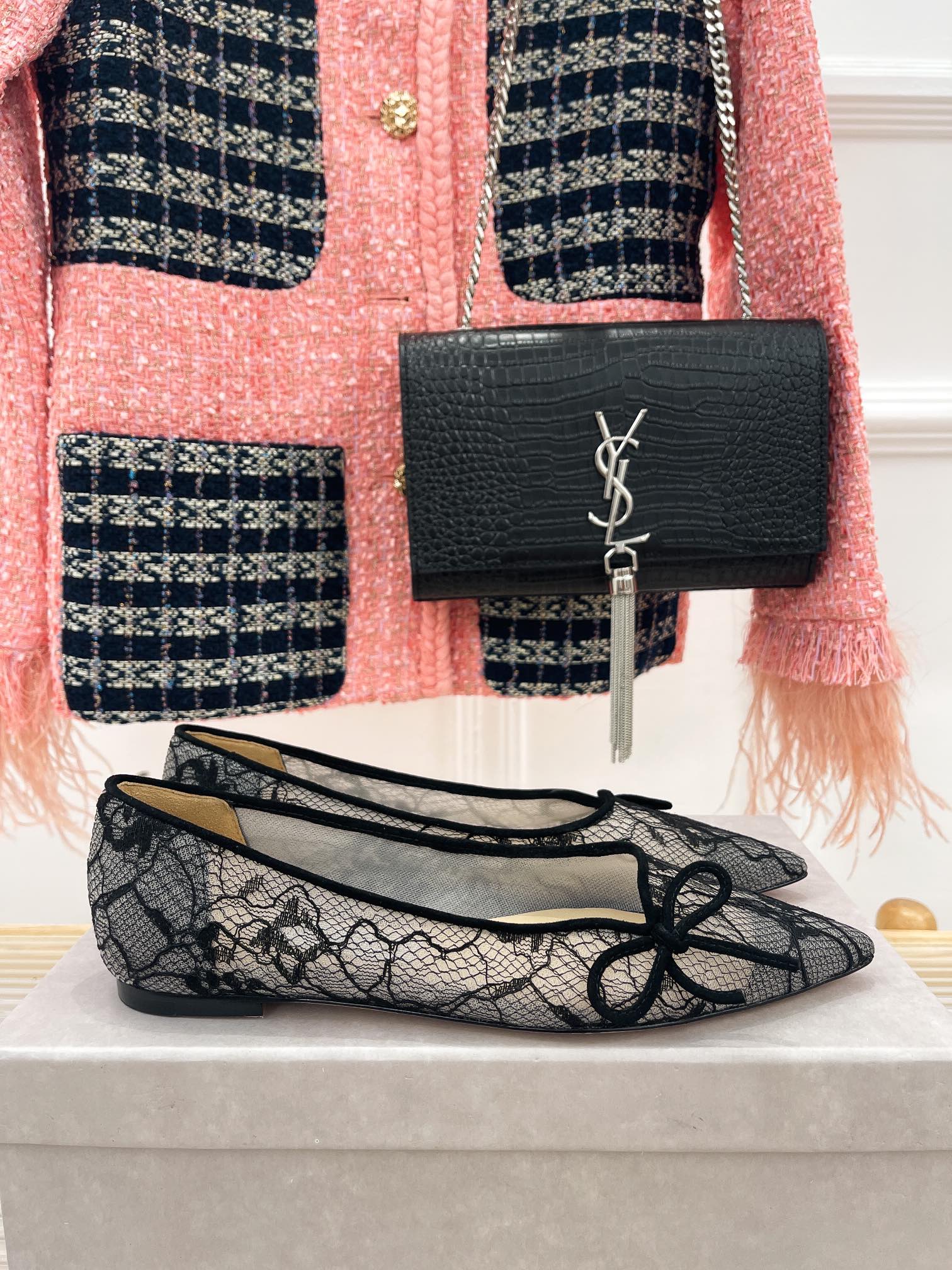 Jimmy - Новинка сезона весна/лето 2022 - Балетки с бантом и кружевом