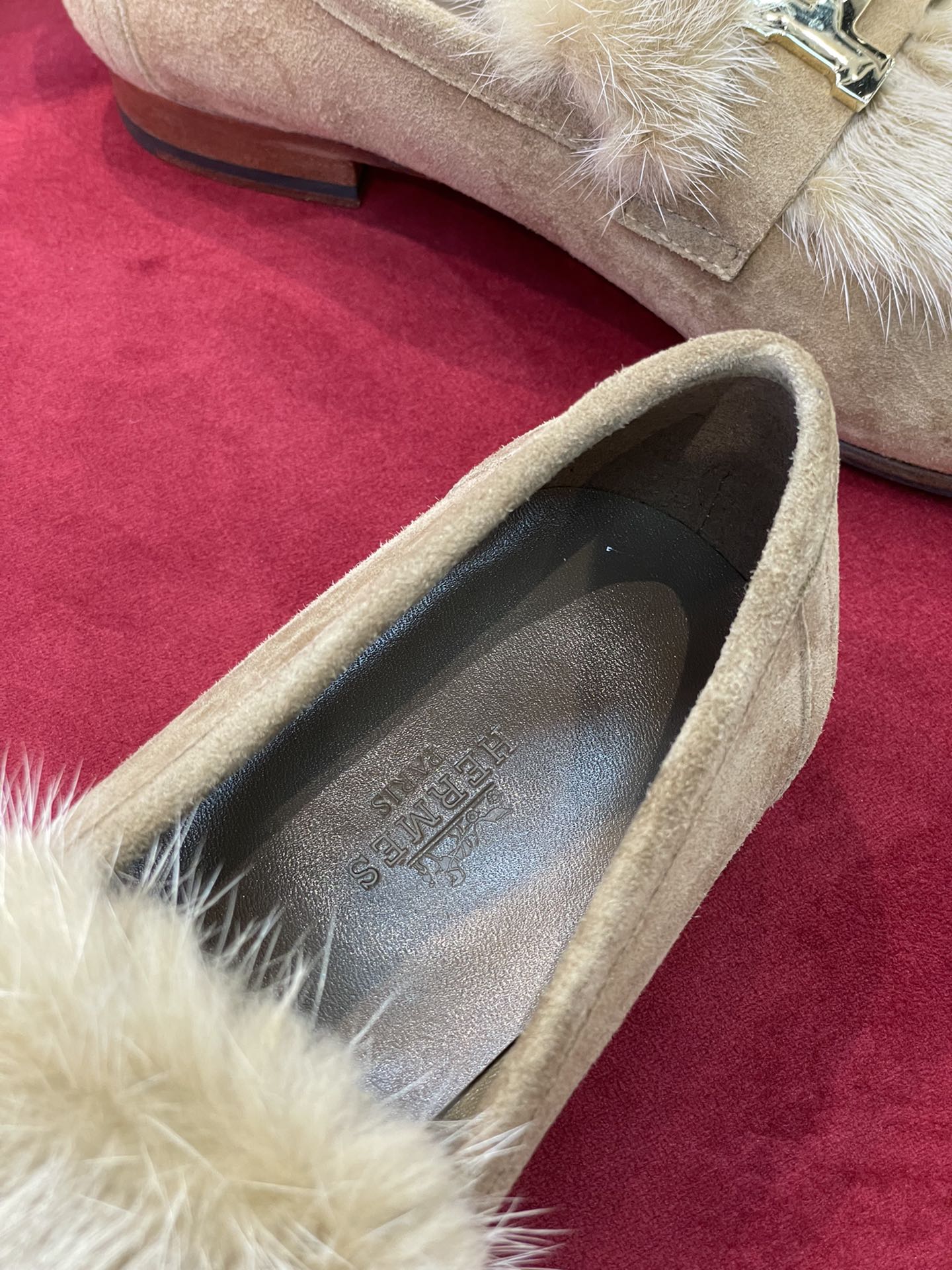 Классические лоферы Hermes из норки - 1