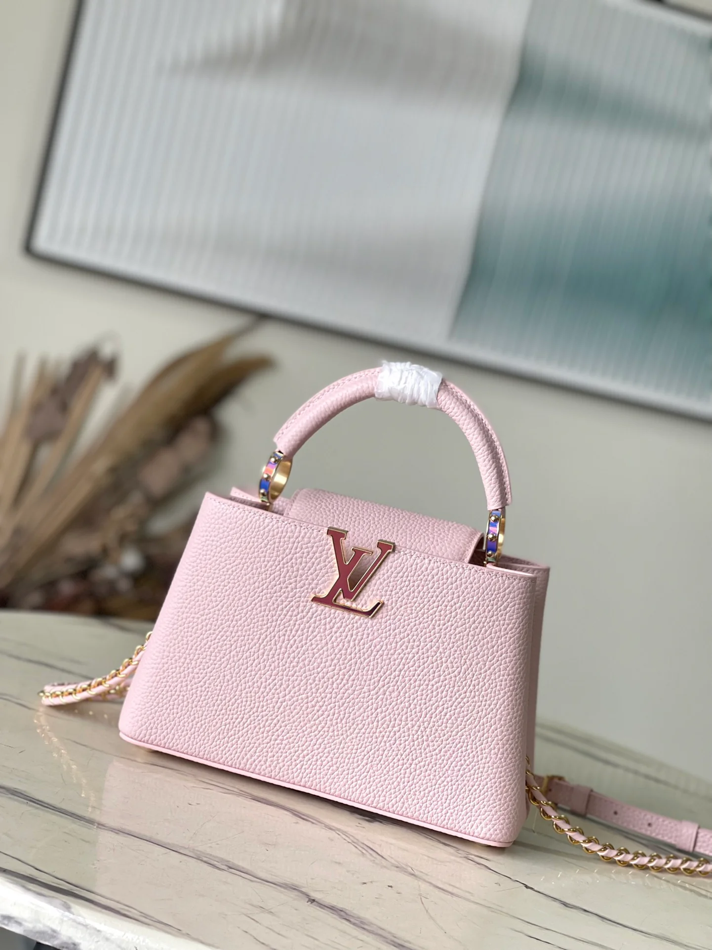 m22054-LV-capucines-handbag/crossbody bag-pink
